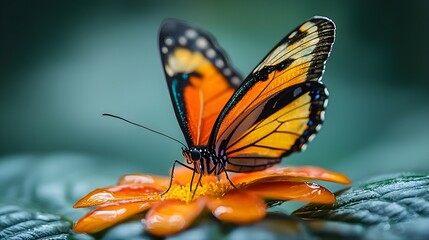 Obraz premium a butterfly sitting on top of a flower