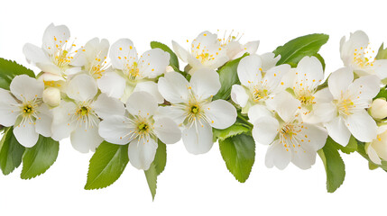 Obraz premium White cherry and apple tree blossoms bloom in beautiful spring nature