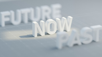 Past, Now and Future - Time concept - 3d illustration