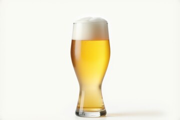 Glass of beer isolated on a white background