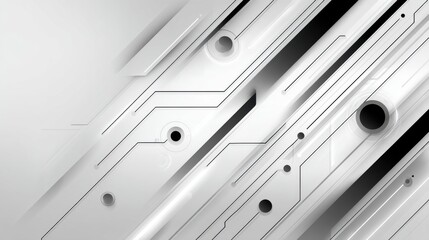 Abstract Monochrome Design with Geometric Lines and Circles