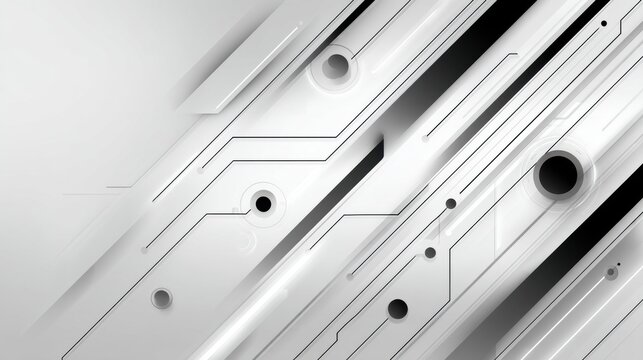 Abstract Monochrome Design with Geometric Lines and Circles