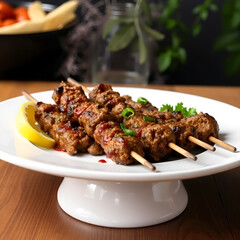Fototapeta premium Seekh kabab - Pakistani spicy grilled ground meat skewers