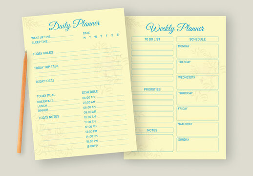 Minimalist Daily Weekly Planner Layout