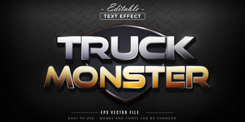 Truck monster neon text, editable text effects. © text