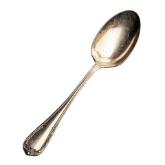 Elegant Silver Spoon: A Detailed Close-Up of a Vintage Tableware Piece Capturing Intricate Design and Polished Finish