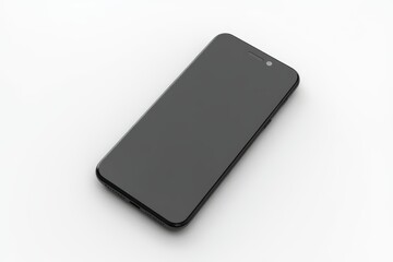 Black mobile phone on white isolated background. 3d