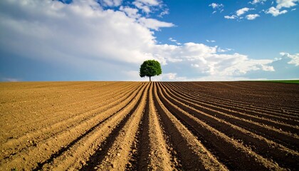 plowed field in spring