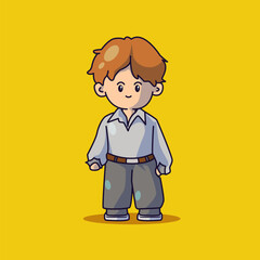 Cute boyband chibi characters with some fashionable clothes