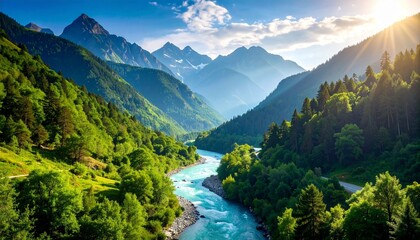 Obraz premium mountain landscape with lake