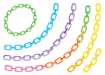 A strong, shiny 3D render of a single metal chain link on white, symbolizing security and connection