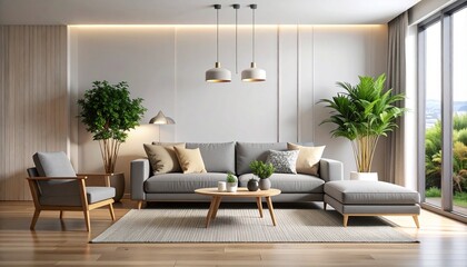 modern living room with sofa 