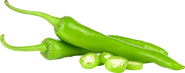 Green Chillies Isolated From Background