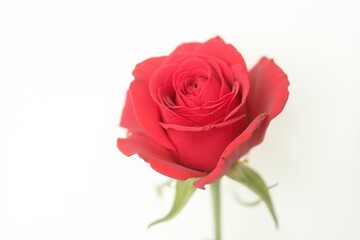 Beautiful fresh red rose isolated on white