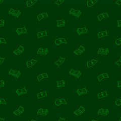 US dollar pattern background. Seamless pattern of the symbols of dollar currency background. Dollar sign pattern background. Dollar Doodle seamless pattern background. 