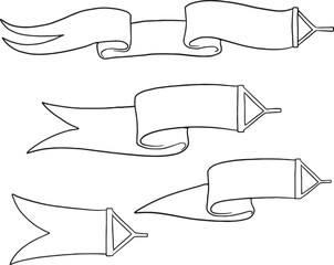 Hand-drawn ribbon banners and scrolls, perfect for adding a touch of vintage charm or decorative flair to your designs. Ideal for labels, titles, headers, and more.