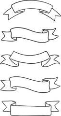 Fototapeta premium Hand-drawn ribbon banners and scrolls, perfect for adding a touch of vintage charm or decorative flair to your designs. Ideal for labels, titles, headers, and more.