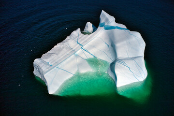 Iceberg of Icebergs at Newfoundland drifted from Greenland in summertime.