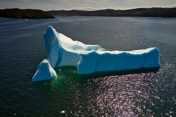 Iceberg of Icebergs at Newfoundland drifted from Greenland in summertime.