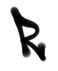 textured alphabet font letter R graffiti isolated style