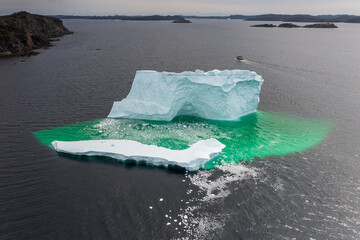 Iceberg of Icebergs at Newfoundland drifted from Greenland in summertime.