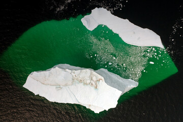 Iceberg of Icebergs at Newfoundland drifted from Greenland in summertime.