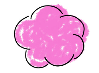 クレヨン風吹き出し 手書き ピンク