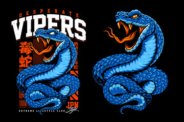 Vector T Shirt Design With Snake Mascot