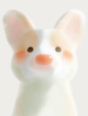 Adorable Corgi Puppy Character Illustration with Soft Texture and Happy Expression
