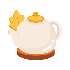 Obraz premium A captivating 2d style icon of tea kettle