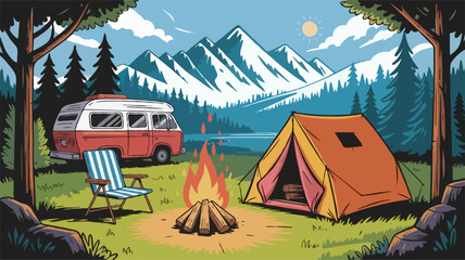 tent in the mountains