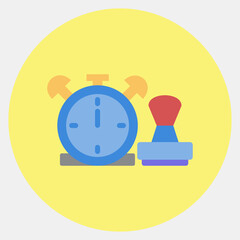 Icon time stamp. Crypto currency elements. Icon in color mate style.