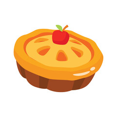 A 2d icon of delicious autumn pie serving