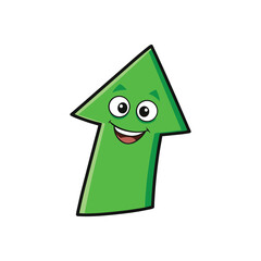 Upward Green Arrow Icon for Growth Indicators