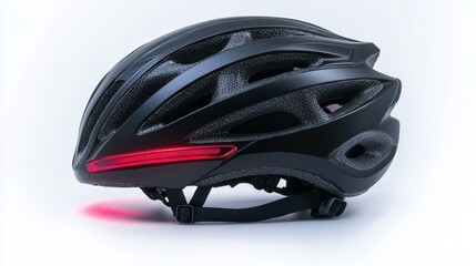 Fototapeta premium The giro helmet is shown with a red light