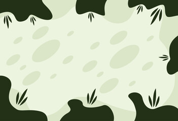Abstract green background featuring camouflage-inspired patterns and flora elements, creating a seamless nature-themed design that conveys tranquility and connection to the environment.