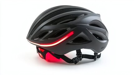 Fototapeta premium The helmet is shown with red light