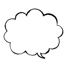 手書き風のコミック吹き出し・もくもくとした雲形のセリフ枠イラスト