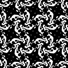Vector monochrome seamless pattern. Abstract texture for fabric print, card, table cloth, furniture, banner, cover, invitation, decoration, wrapping.seamless repeating pattern.Black and 
white color.