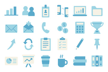 Office Flat Icons Web graphics Blue