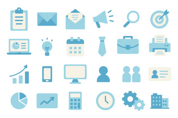 Office Flat Icons Web graphics Blue