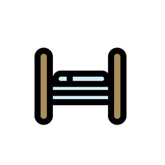 simple baby bed flat icon