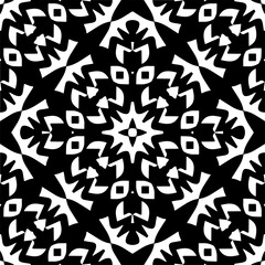 Vector monochrome seamless pattern. Abstract texture for fabric print, card, table cloth, furniture, banner, cover, invitation, decoration, wrapping.seamless repeating pattern.Black and white color.