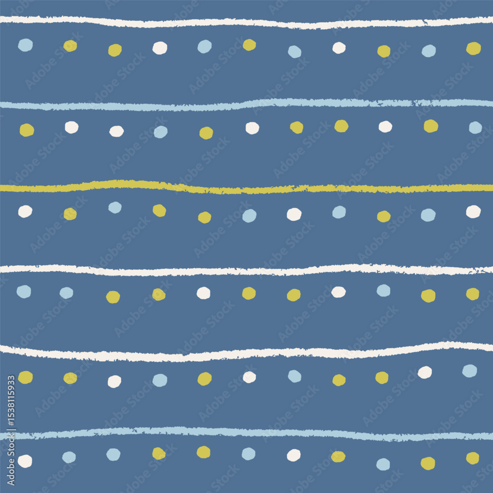 Poster Abstract seamless pattern, repeating print with doodle scribble subtle stripes, tiny dots, spots. Endless background, hand-drawn texture design in funky modern style. Flat vector illustration