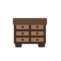 table with six drawers flat icon