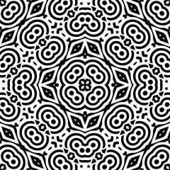 Vector monochrome seamless pattern. Abstract texture for fabric print, card, table cloth, furniture, banner, cover, invitation, decoration, wrapping.seamless repeating pattern.Black and white color.
