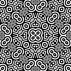 Vector monochrome seamless pattern. Abstract texture for fabric print, card, table cloth, furniture, banner, cover, invitation, decoration, wrapping.seamless repeating pattern.Black and white color.
