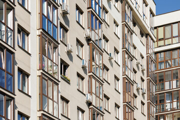 Cityscape, modern buildings on a summer day