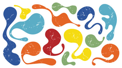 Colorful organic shapes form an abstract pattern with a playful arrangement of blobs
