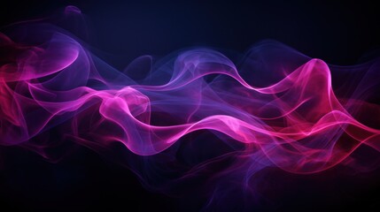 Fototapeta premium Abstract pink and purple smoke swirls on dark background